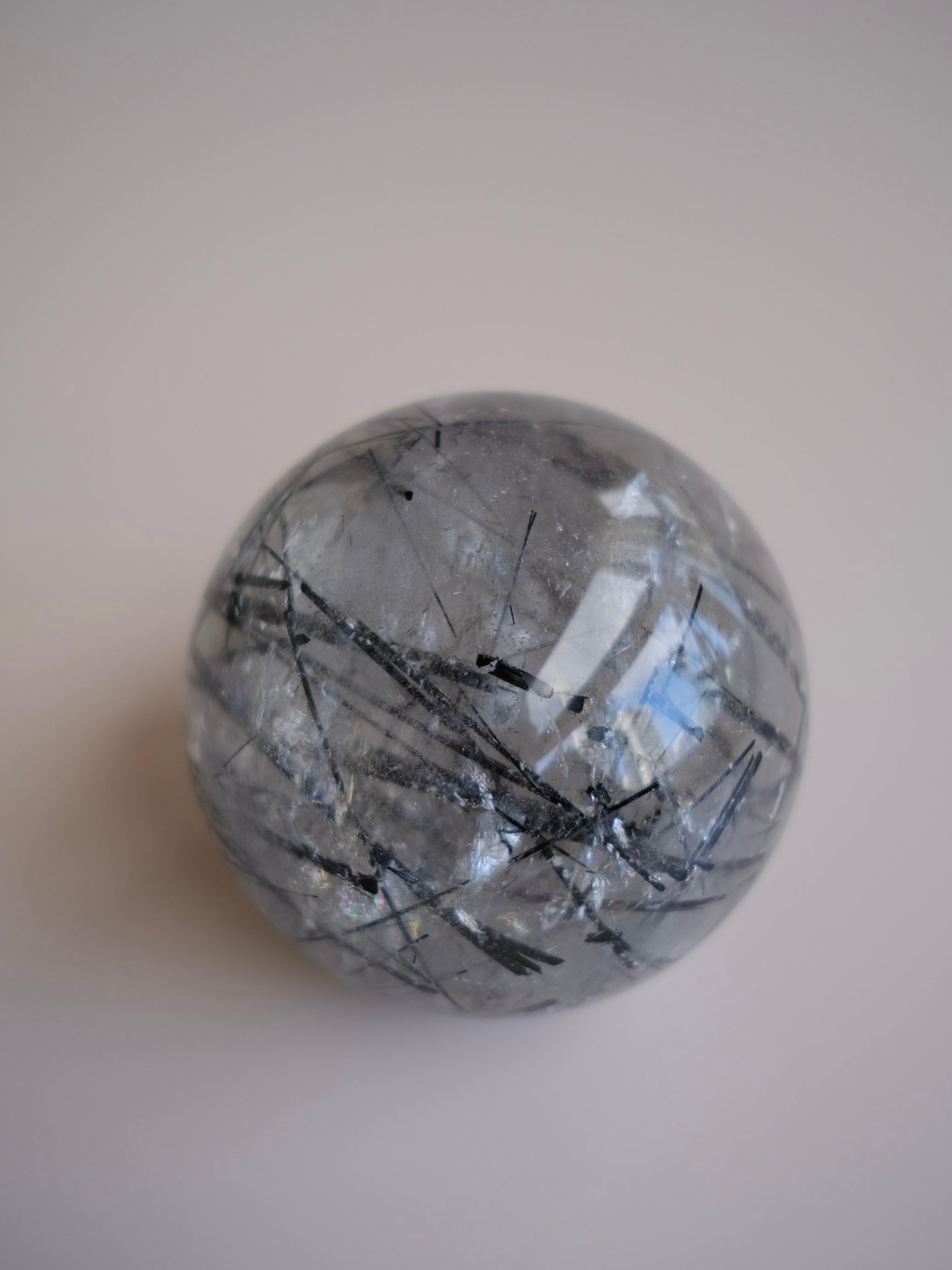 Tourmalited Quartz Sphere