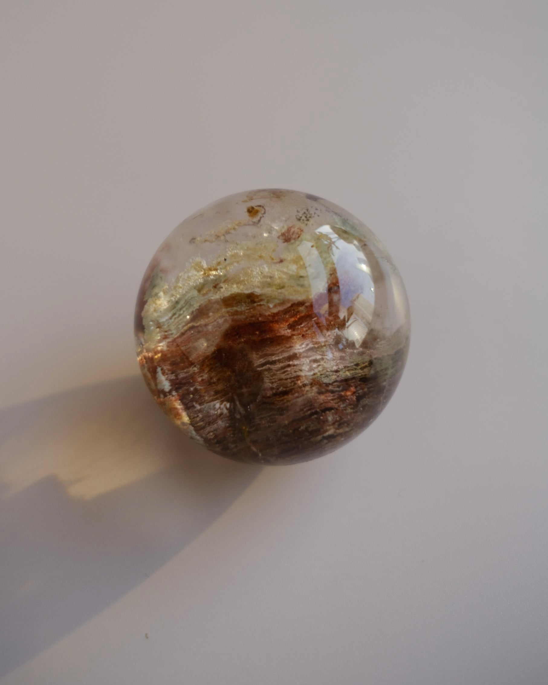 Lodolite Sphere (Phantom/Garden Quartz)