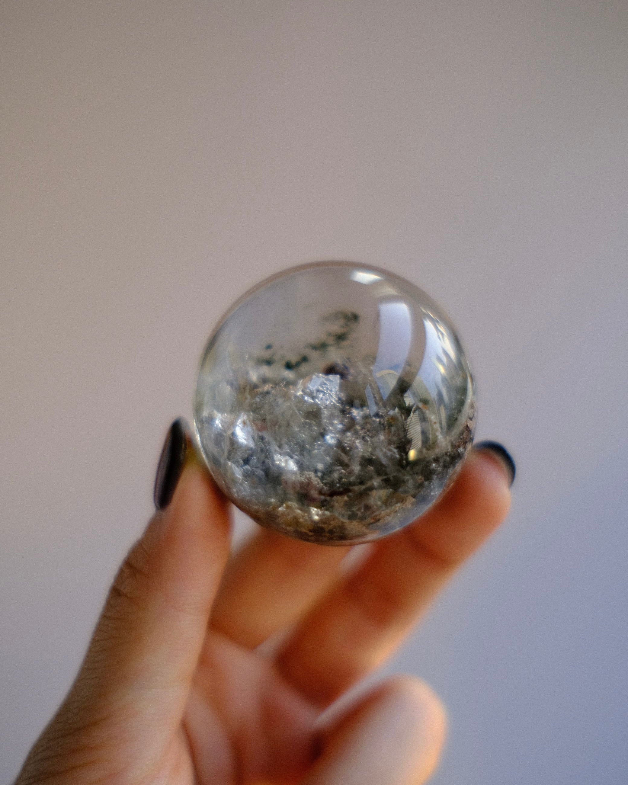 Lodolite Sphere With Ingrown Quartz (Phantom/Garden Quartz)