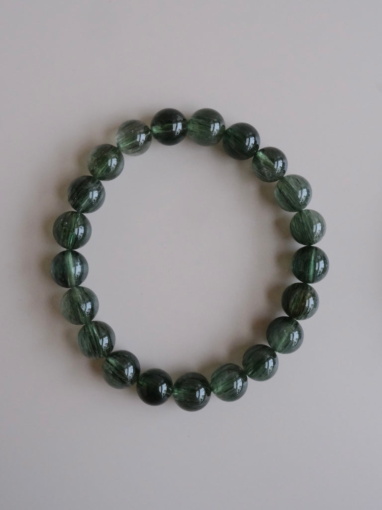 Green rutile quartz bracelet