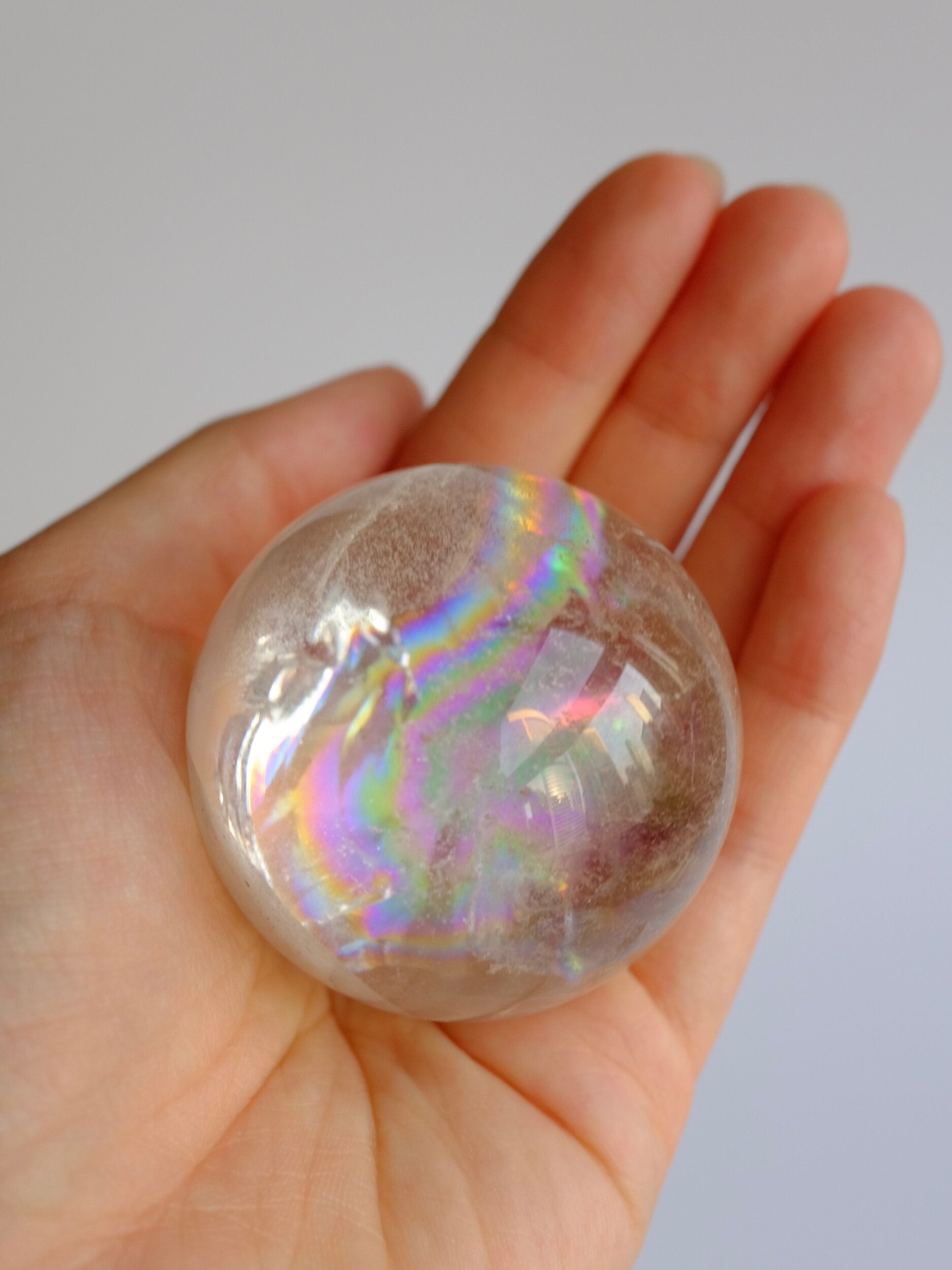 Clear Quartz Sphere W/ Rainbow